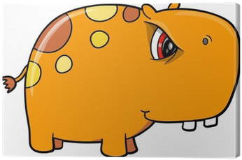 Quadro Su Tela Arrabbiato Arancione Hippopotamus Vector - Quadro Su Tela Arrabbiato Arancione Hippopotamus Vector (400x400)