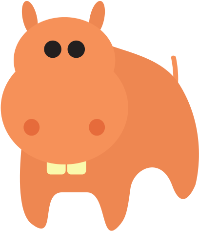 Cute Hippopotamus - Cartoon (550x550)