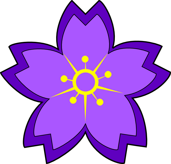 Purple Flower Clip Art At Clker - Purple Flower Clipart (600x576)