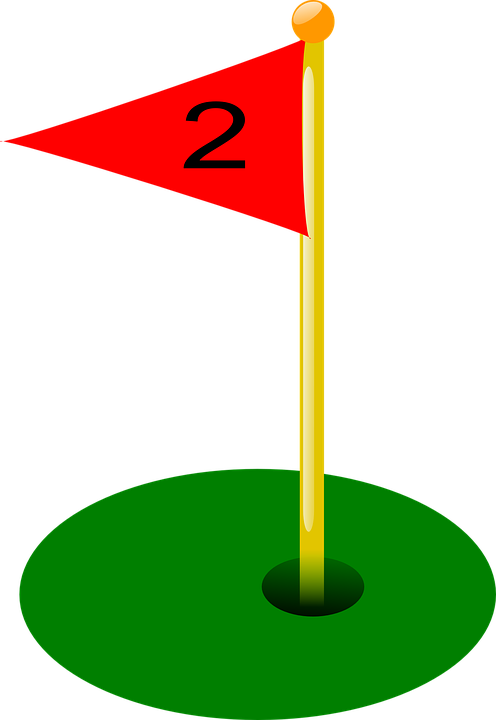 Collection Of Golf Sign Cliparts - Golf Flag Hole 2 (496x720)