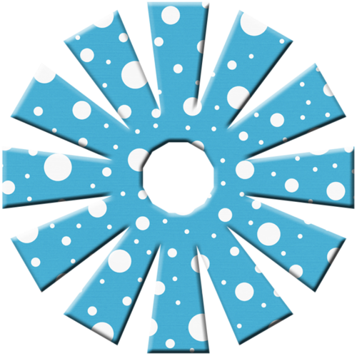 Aw Circus Flower Polka Dot Lt Blue - Clip Art (500x499)