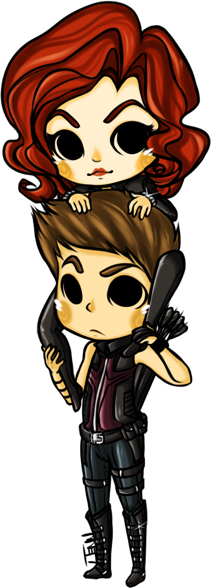 Free Chibi Black Widow Drawings - Chibi Hulk Viuda Negra (479x1205)