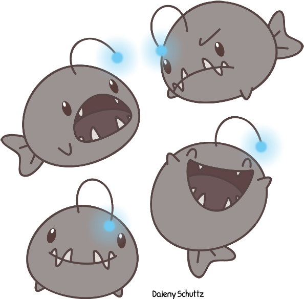 Chibi Black Seadevil By Daieny - Black Sea Devil Cartoon (690x668)