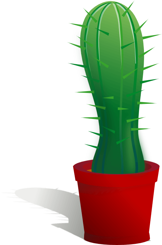 Cactus Clip Art Of A Saguaro - Cactus In Pot Clipart (555x827)