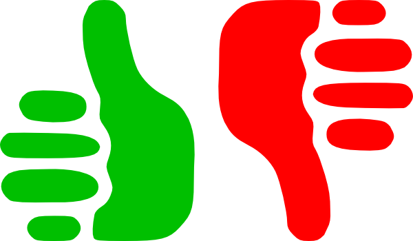Thumbs Up Thumbs Down Clip Art At Clker - Thumbs Up Thumbs Down Png (600x350)