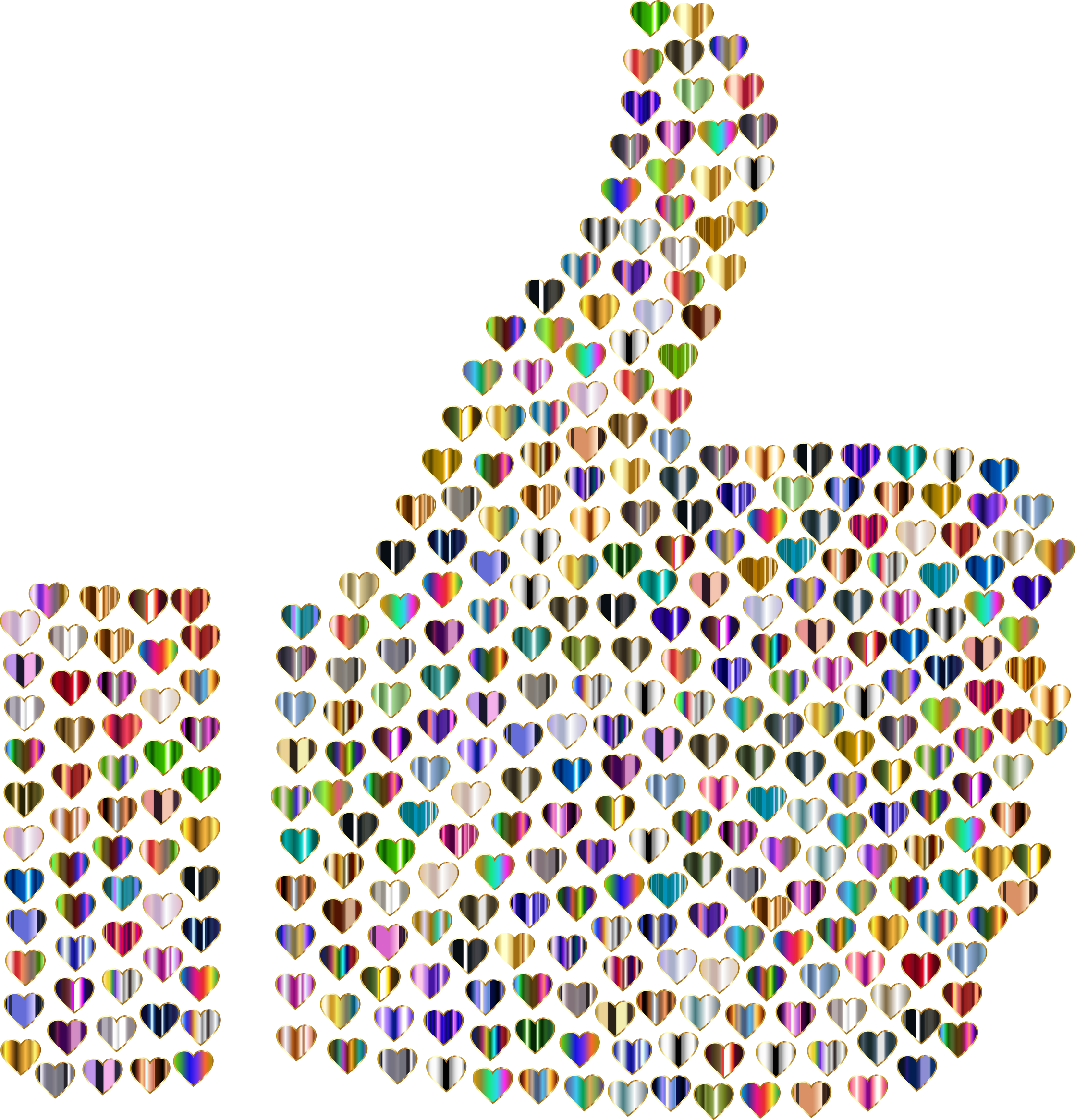 Hearts Thumbs Up Silhouette 9 No Background - Hearts Thumbs Up Silhouette 9 No Background (2238x2332)