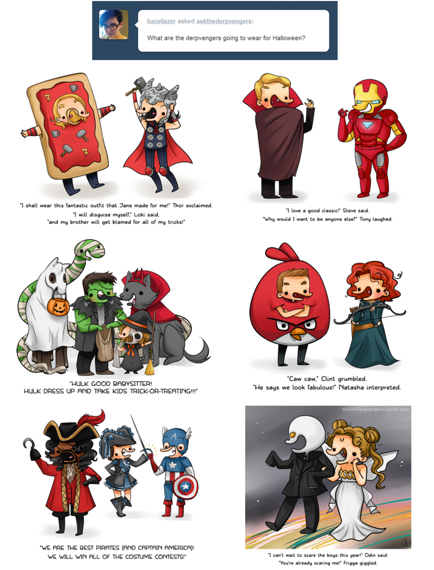 Dervengers' Halloween By Askthederpvengers On Deviantart - Cartoon (900x1180)