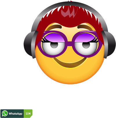 Happy Smiley Mit Wangen Und Kopfhörer - Transparent Png Emoji Gym (500x500)