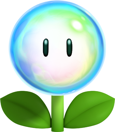 Flower Bubble Flower - Mario Flower Power Ups (367x421)