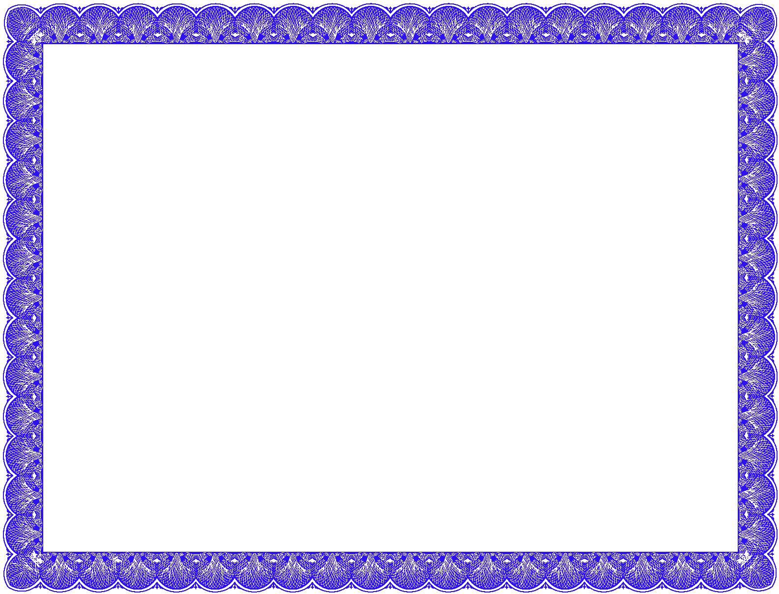 Blue Fancy Certificate Border - Certificate Border Template Png (1650x1275)