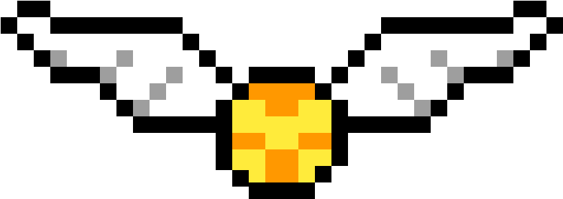 Harry Potter Golden Snitch - Pixel Art Harry Potter (1200x600)