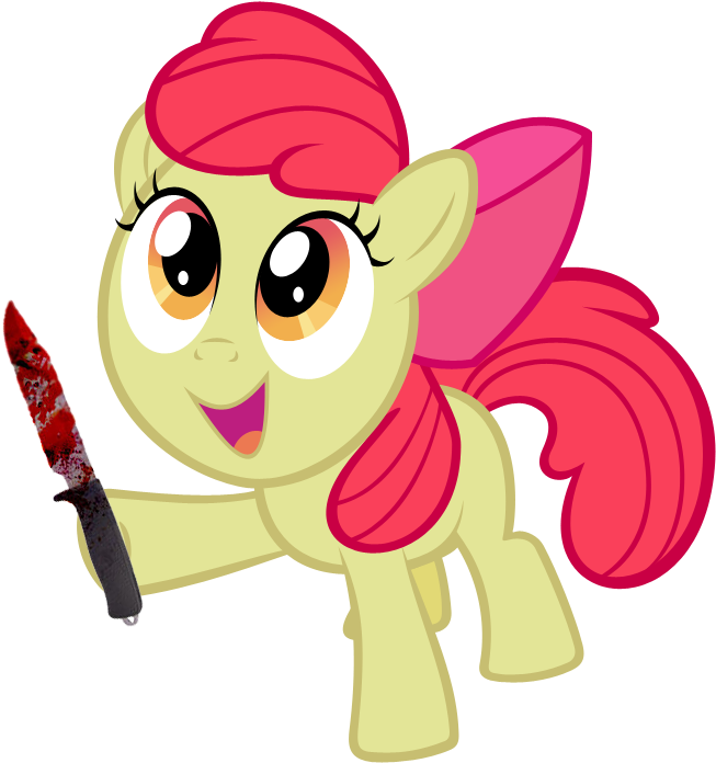 Apple Bloom, Blood, Bloody Knife, Knife, Semi-grimdark - Bloody Knife (750x750)