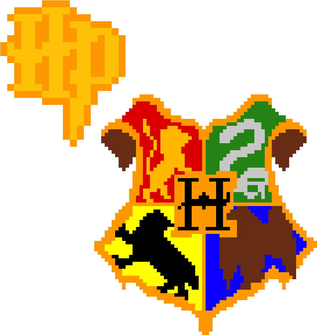 Hogwarts Crest Pixel Art (1200x1200)