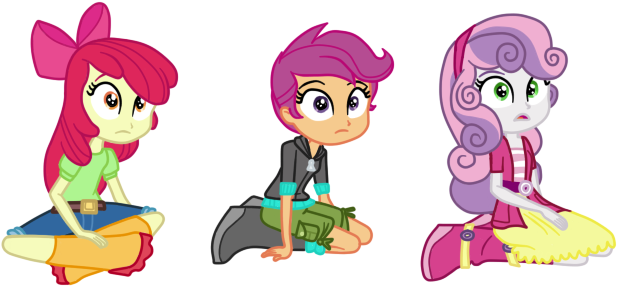 My Little Pony Apple Bloom Sweetie Belle Scootaloo - Cutie Mark Crusaders Equestria Girl (620x308)
