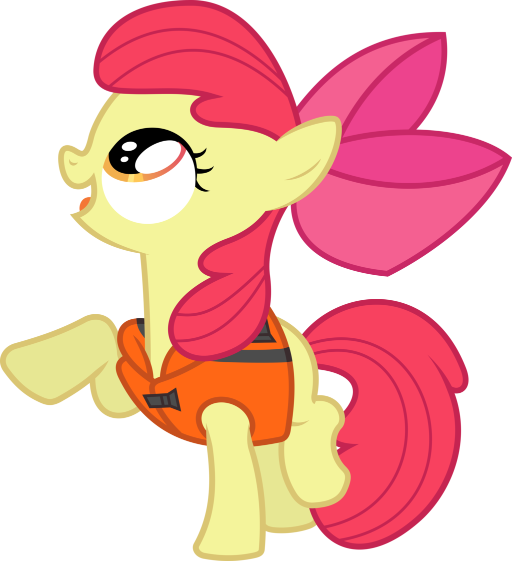 Apple Bloom With Life Jacket By Dasprid - Little Pony Friendship Is Magic (1024x1121)