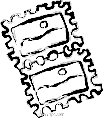 Postage Stamp Royalty Free Vector Clip Art Illustration - Clip Art (416x480)