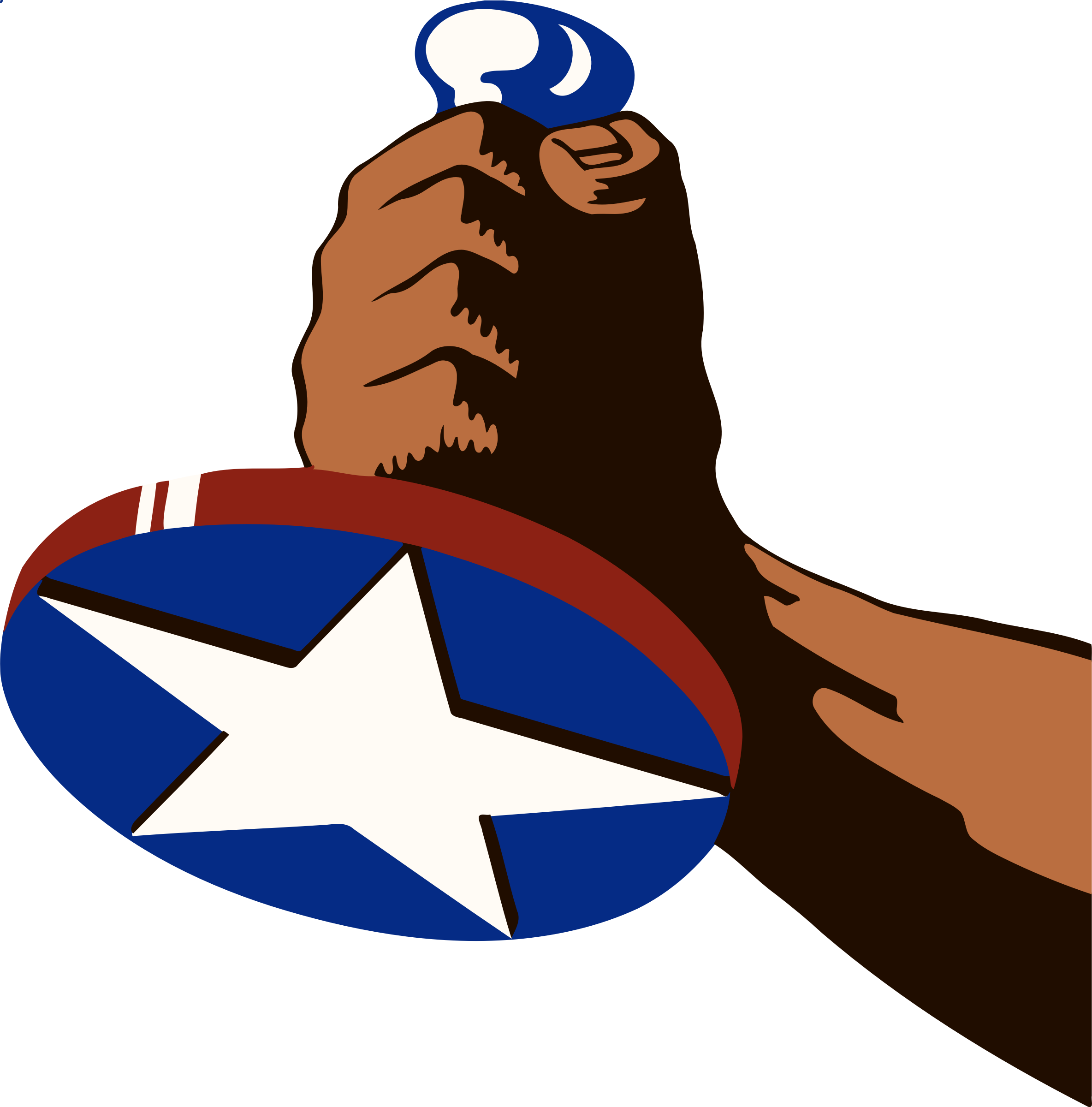 Hand With Star Stamp Vector Clipart Image - Federal Art Project New Deal (2368x2400)