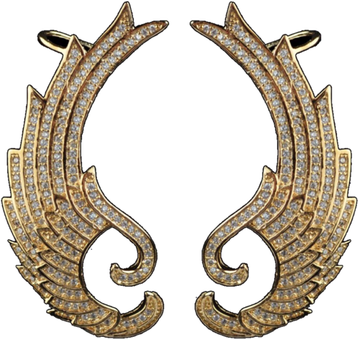 Gold Wing Deco Ear Cuff Art Deco Style Cz Diamond Gold - Earrings (600x600)