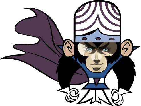 Mojo Jojo Professor Utonium Batman Miss Sara Bellum - Mojo Jojo Diy Costume (493x372)