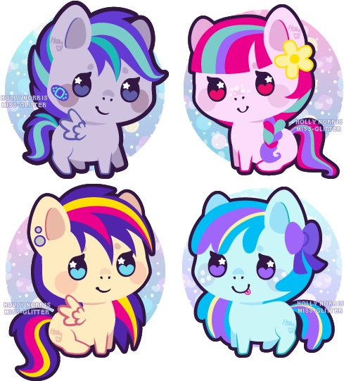 Miss-glitter, Bandaid, Bow, Braid, Chibi, Earring, - Pony (498x550)