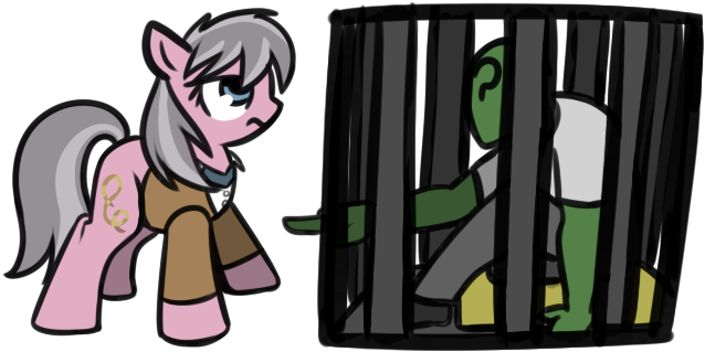Neuro, Boop Denied, Cage, Earth Pony, Female, Fluttershy - Cartoon (714x462)