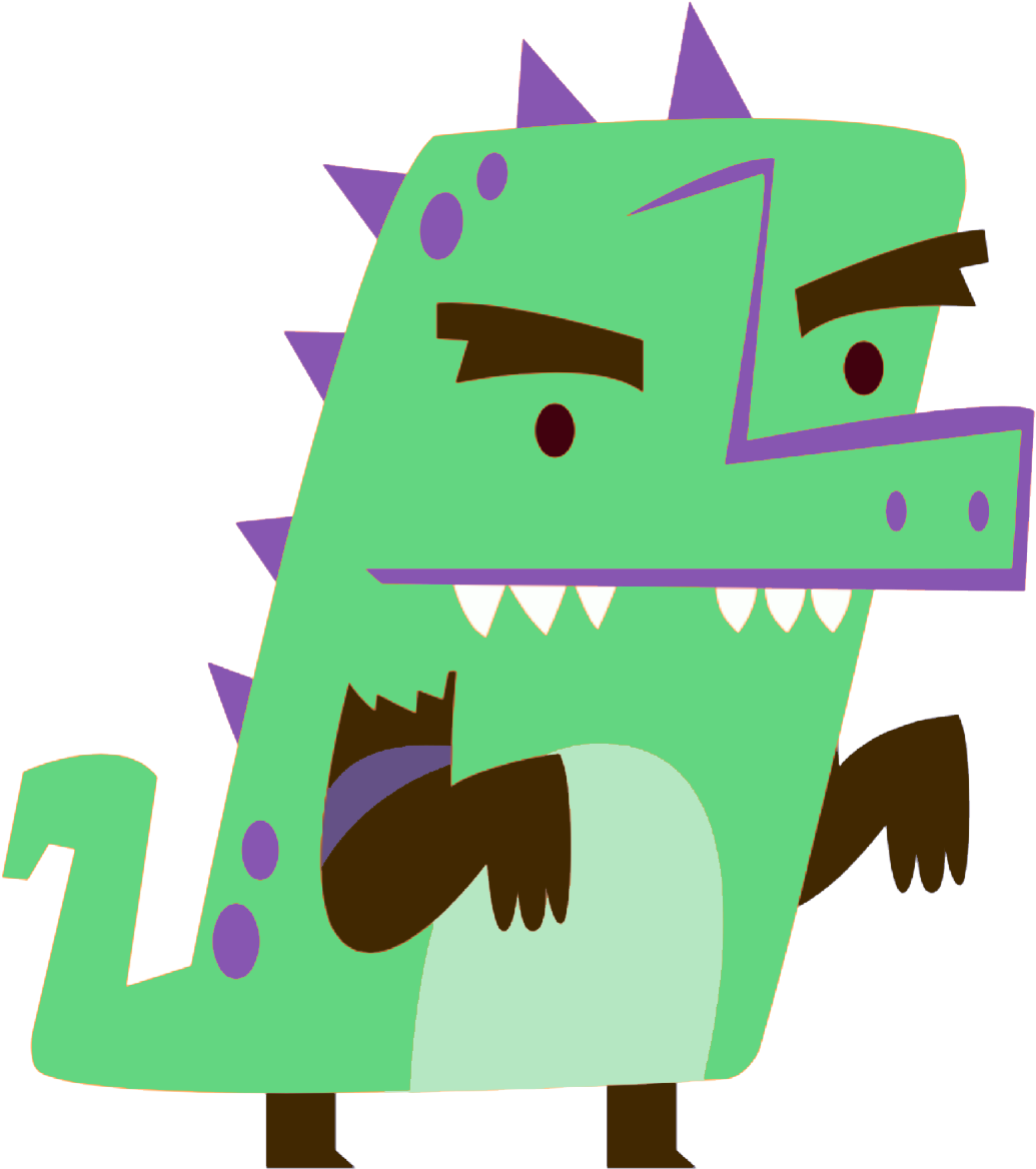 Dino Green Purple 112 Kb - Hopscotch Charactee Transparent Background (1321x1321)