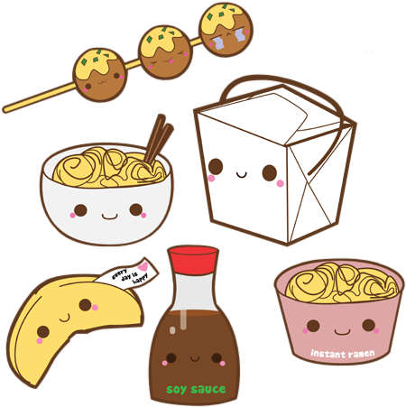 Kawaii Asian Food Via Tumblr On We Heart It - Cute Food Drawings (495x510)