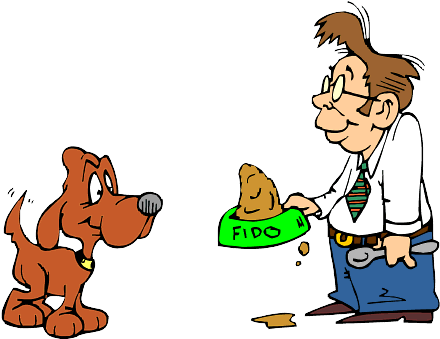 Feed The Dog Clipart (450x338)
