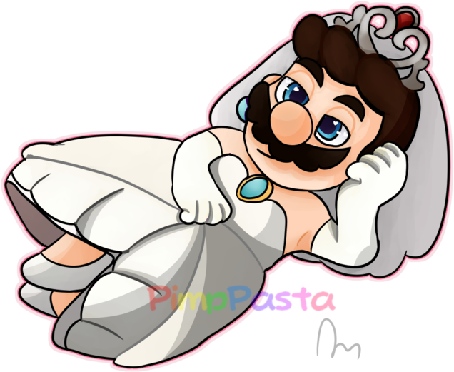 Wedding Dress Mario By Colourpastelpuppy - Drawing (1032x774)