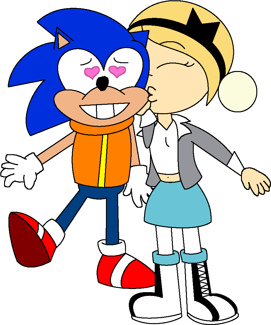 Gwen Kisses Sonic By Mamaweegieswag Gwen Kisses Sonic - Kuu Kuu Harajuku Sonic (1002x1108)