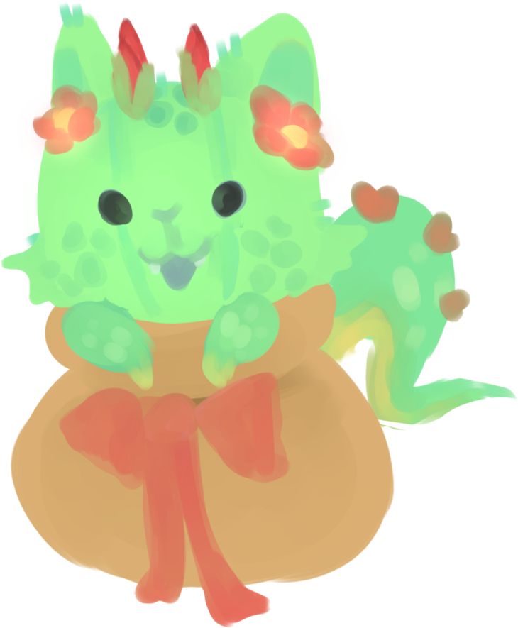 Dragoncat Cactipum For Sherrcherri0u0 By Miraku-memo - Illustration (755x1057)