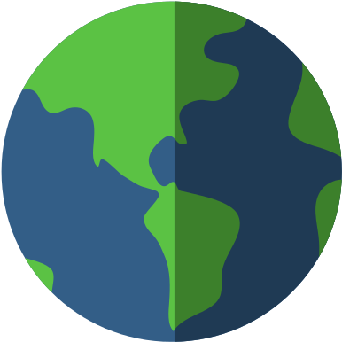 Planet World Sphere Circle Icon - World Map In Circle (550x550)