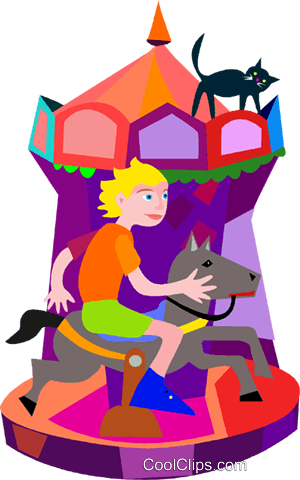 Merry Go Round Royalty Free Vector Clip Art Illustration - Clip Art (300x480)
