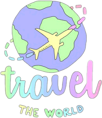 Tumblr Travel World Plane Emotions Cool - Travel Overlays (347x400)