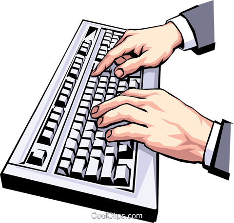 Hands Typing At Keyboard Royalty Free Vector Clip Art - Input And Output Devices (480x459)