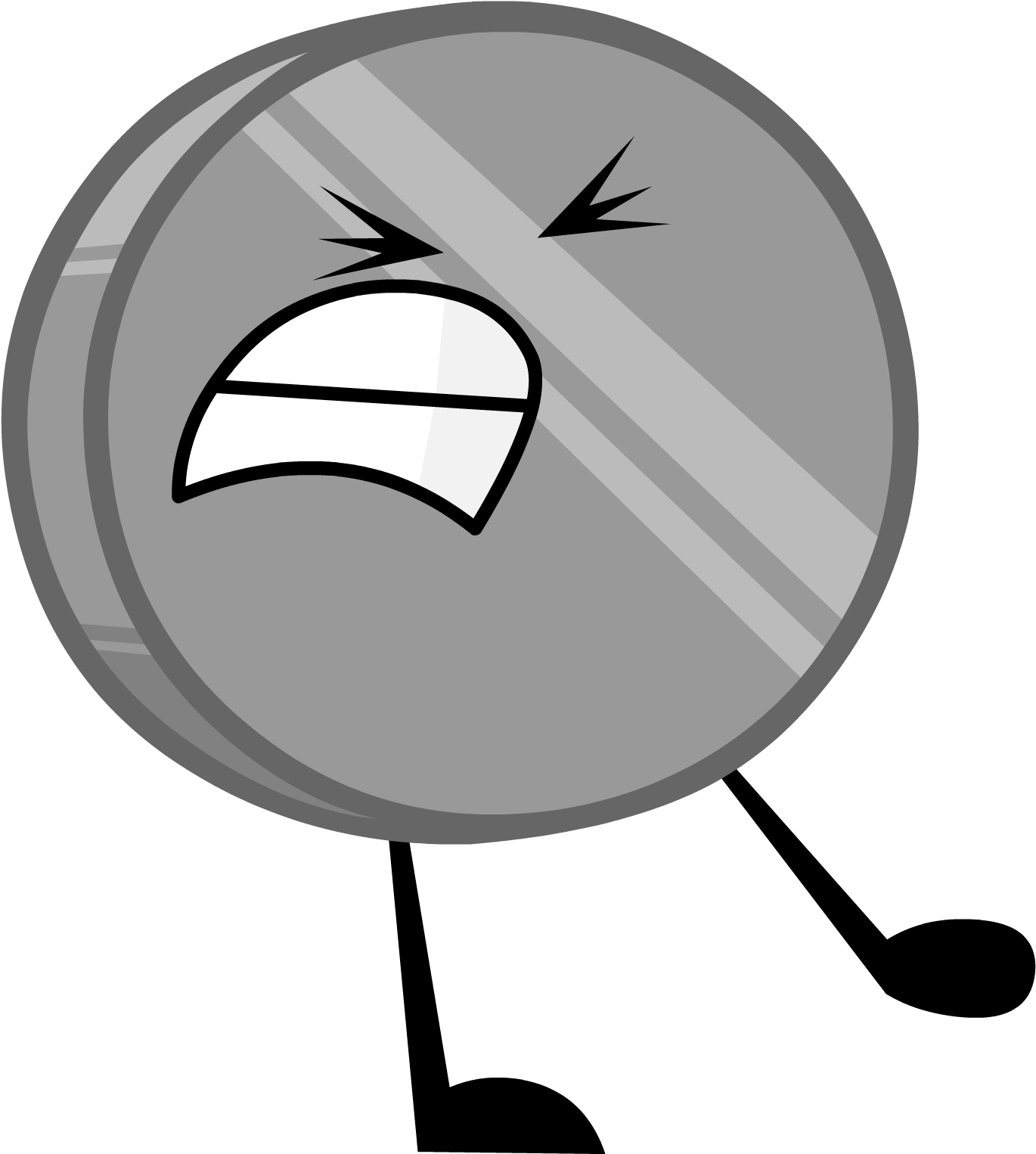 Nickel Clipart Black And White - Bfdi Boomerang (1472x1605)