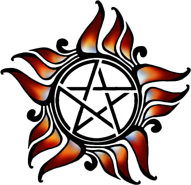 Pentacle Clipart Supernatural - Supernatural Anti Possession Tattoo (736x692)