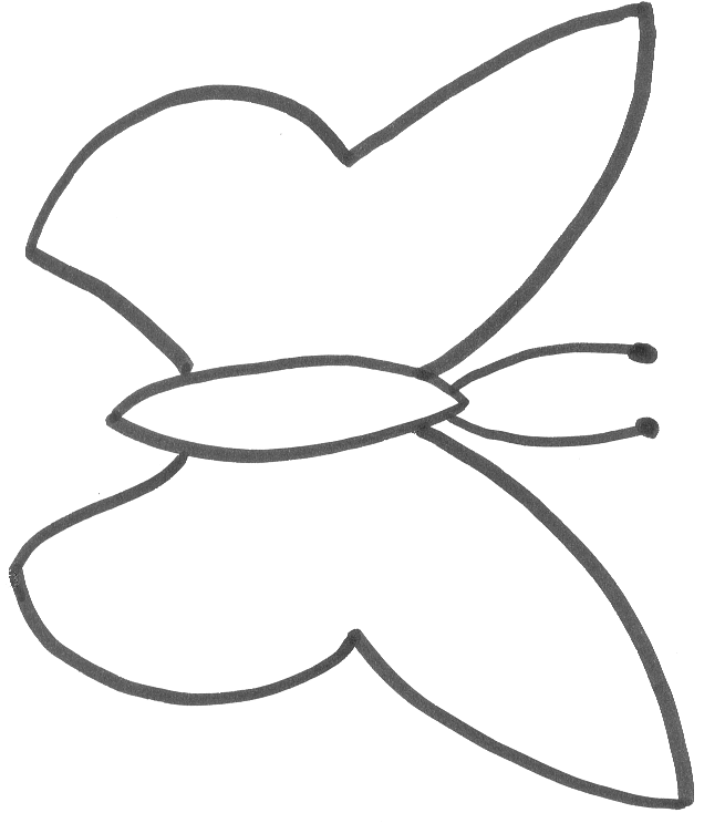 Butterfly Outline Pattern - Butterfly Template (687x776)