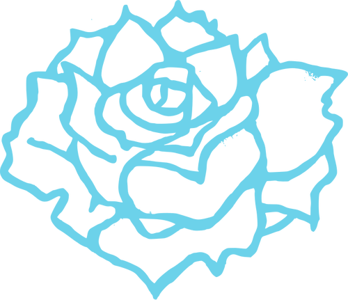 Blue Rose Clipart Outline - Blue Rose Clipart Outline (500x431)