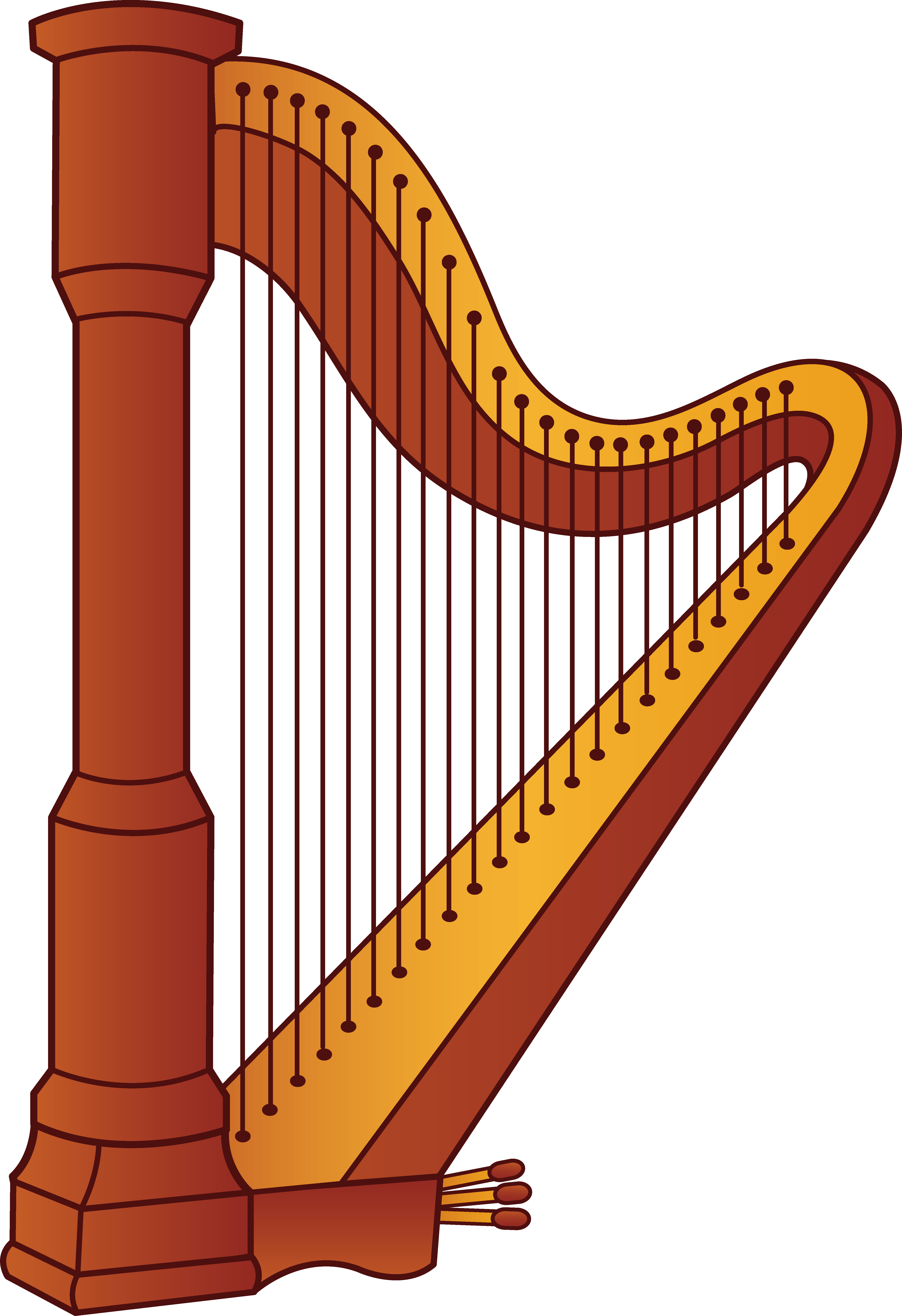Cartoon Pictures Of Musical Instruments - Harp Clipart (4805x7010)