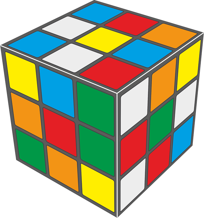 Rubik's Cube - Rubik's Cube Black And White (676x720)