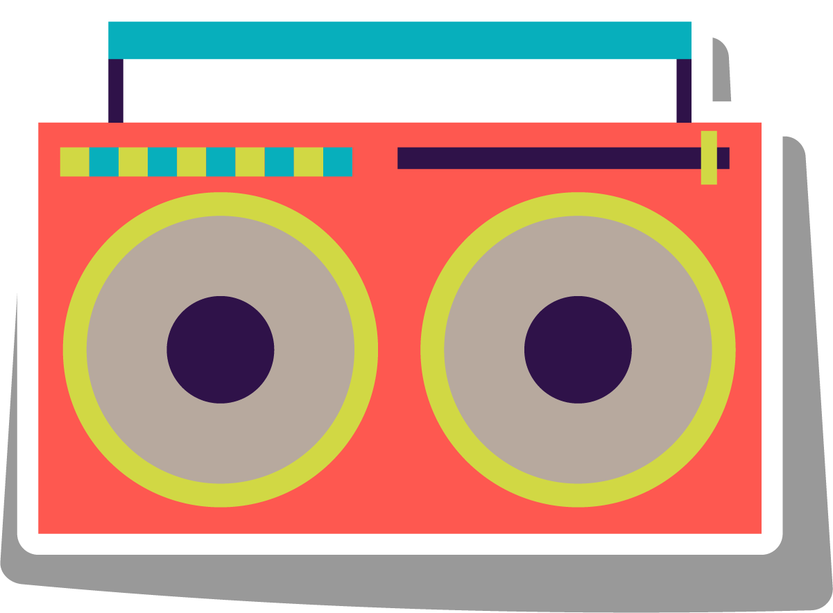 Tape Recorder Clip Art - Cartoon Icon Radio Png (1201x884)