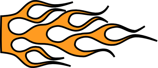 Drawn Flames Car - Flames On A Car (525x229)