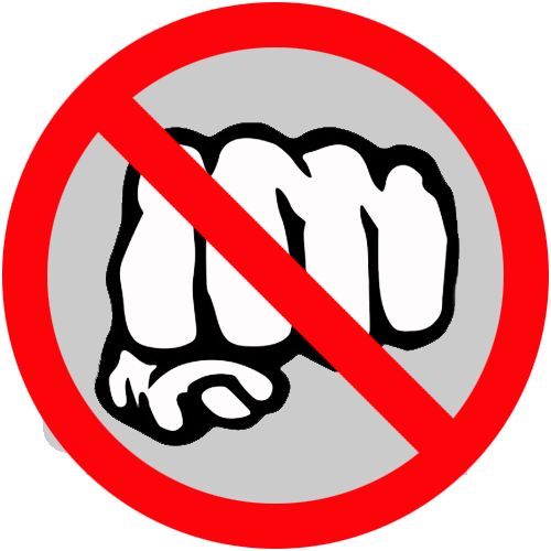 No Violence Fist Sign - No Smoking Oxygen In Use (500x500)