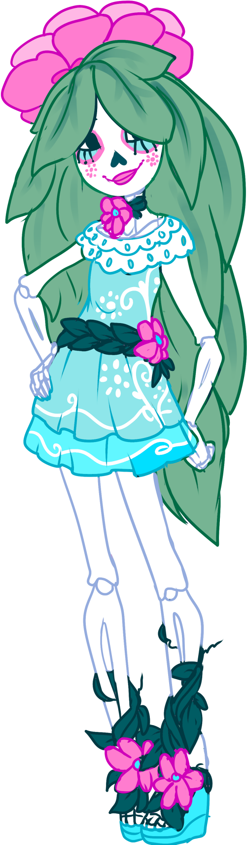 Catrine Demew Mouscedes King Skelita Calaveras Venus - Monster High (855x1724)