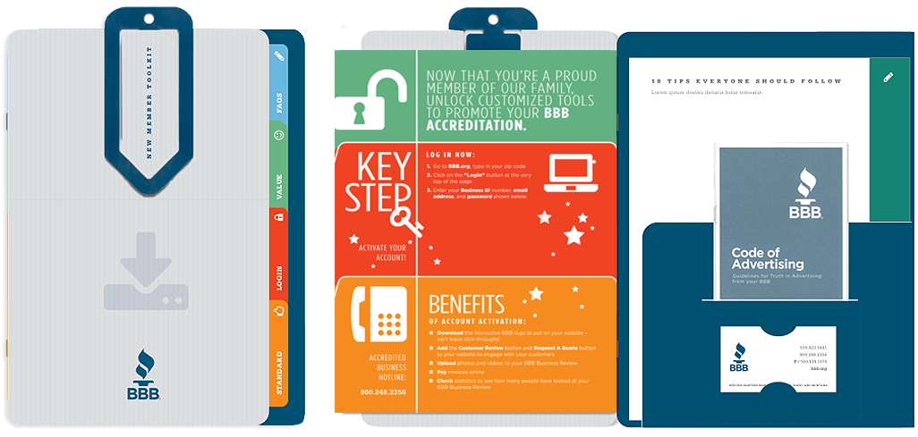Better Business Bureau Welcome Packet - Graphic Design (1037x510)