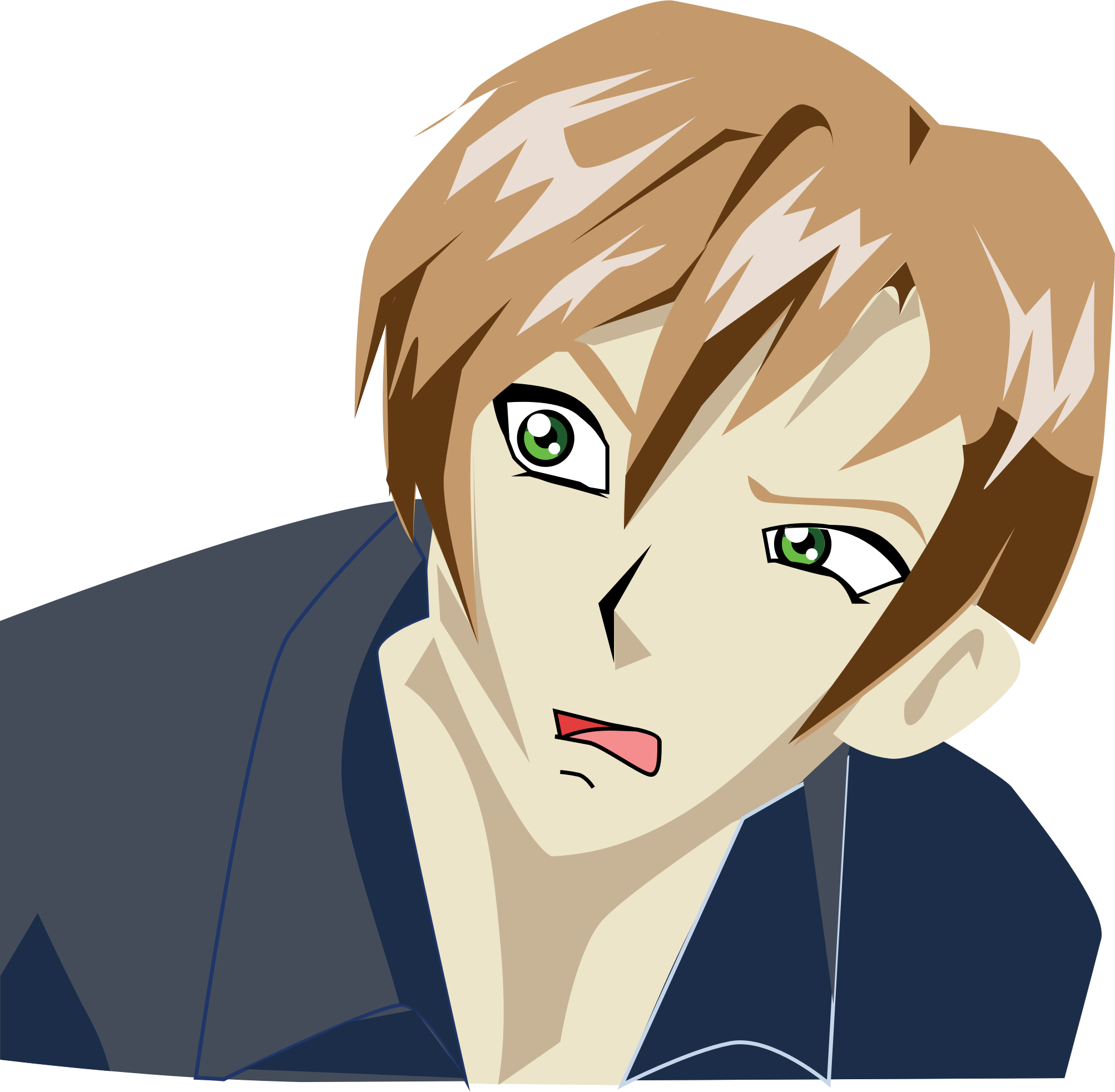 This Free Icons Png Design Of Confused Anime Boy - Confused Anime Png (2005x1964)