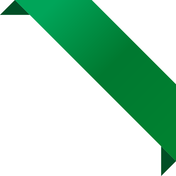 Corner Ribbon02 Dark Green - Green Corner Ribbon Png (600x600)