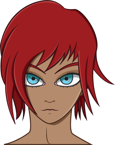 Vector Anime Girl Face By Niwrihara - Cartoon (381x479)