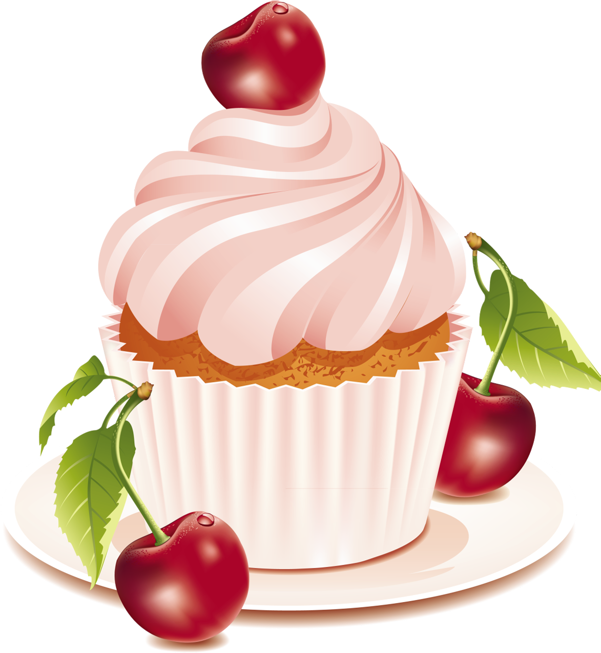 Cherry Cake Clipart - Cupcakes Desenho (1200x1298)